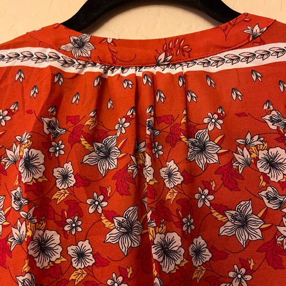 Liz Claiborne Burnt Orange (Rust) Floral Print Top - Picture 11 of 12